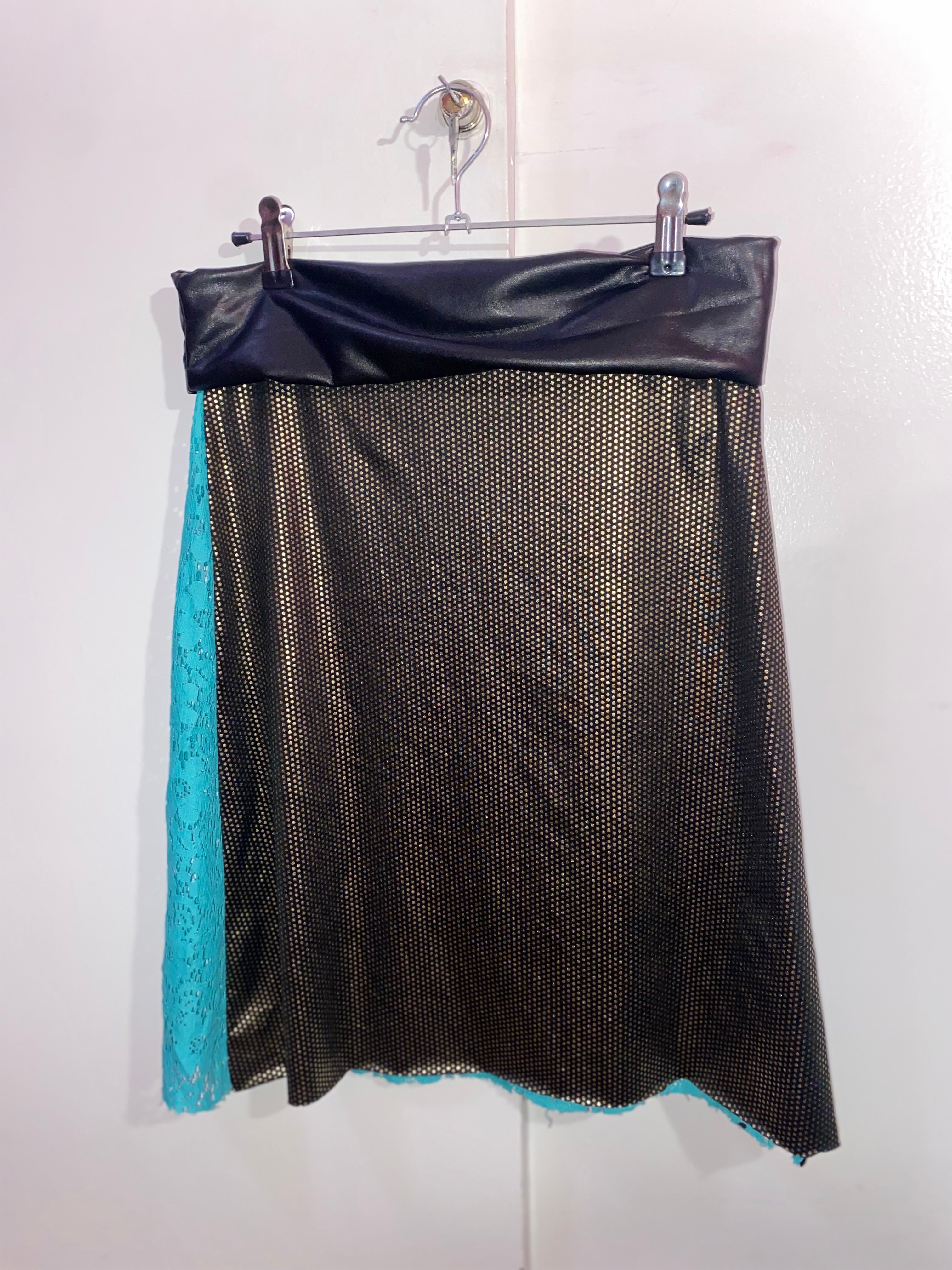 vestido/falda oro turkesa