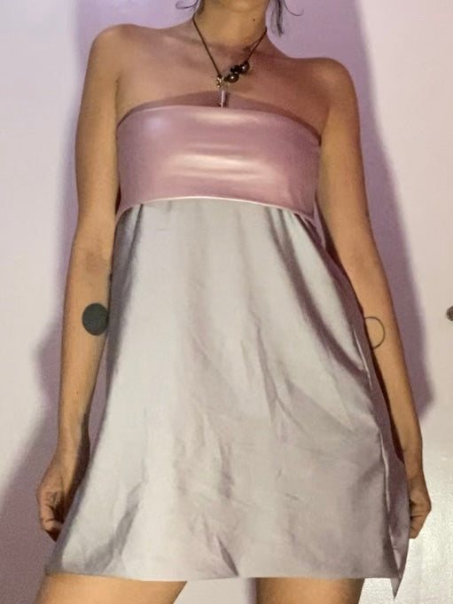 vestido/falda rosa gris