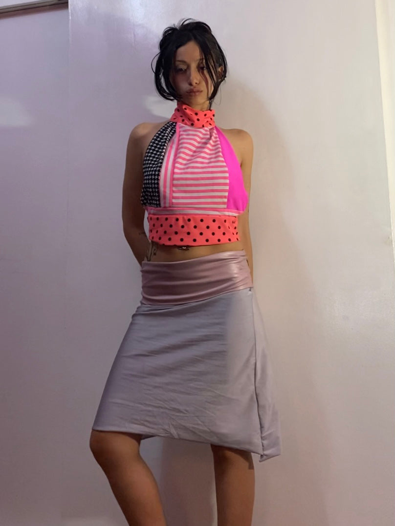 vestido/falda rosa gris